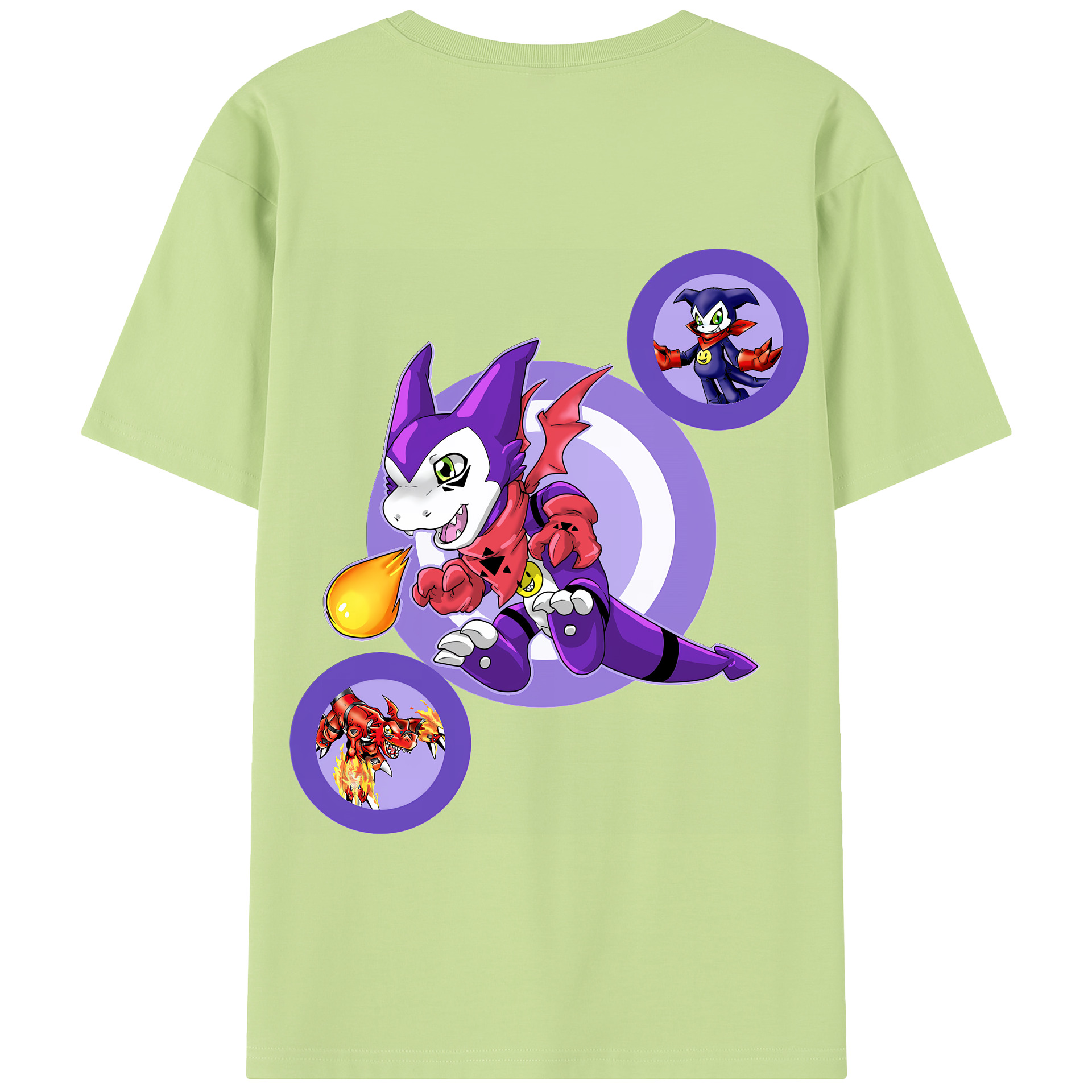 （画像用） Digimon デジタルモンスター/デジモン 綿100％半袖Tシャツ（背面プリント）